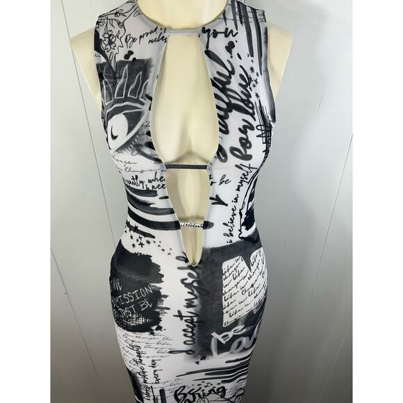AFRM Black and White Graphic Maxi Dress - Picture 5 of 7